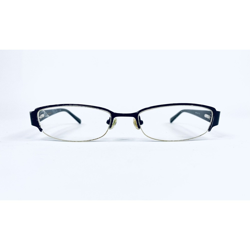 Kate Spade Black Metal Half Rim Rectangular Glasses Logo Temple Mazie 50 17 130